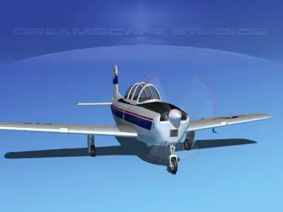 Beechcraft T-34 Mentor V30 CAP Tex 3D model