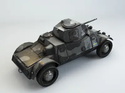 Low Poly Pansarbil M39 armored car Low-poly 3D model