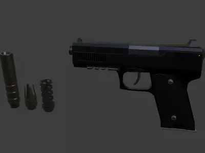 Low Poly Pistol Free low-poly 3D model