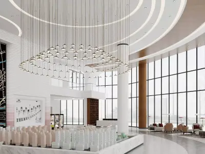 Modern Real Estate Sales Center Luxury Property Exhibition Hall 3D model