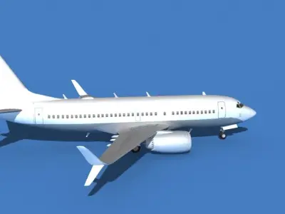 Boeing 737 MAX 7 Unmarked 1 3D model
