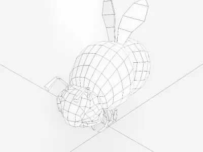 Bee cartoon 3d model  Low-poly 3D model