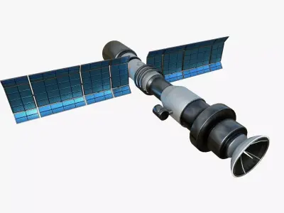 Satellite C05 Steel Blue - SciFi Space Design Low-poly 3D model