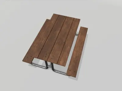 Picnic Table Free low-poly 3D model buy