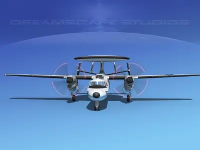 Grumman E-2C Hawkeye V13 3D model