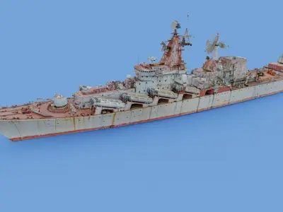 Cruiser Ukraina Ukraine - copy of Moskva Moskow ship - real scan 3D model