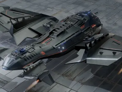 Star Fighter - Rigged-High Resolution Textured - include inside Low-poly 3D model