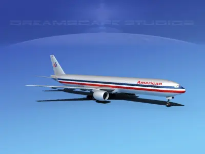 Boeing 777-300 American Airlines 3D model