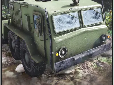 Functional - MAZ537  Battle Truck  6 Versions Low-poly 3D model