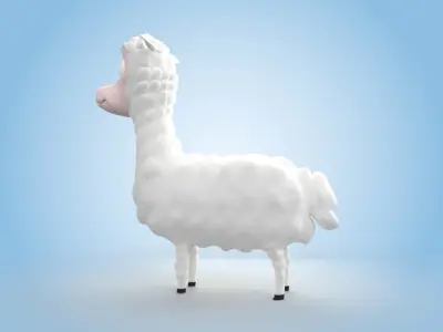 Alpaca llama 3D model