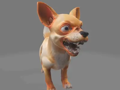 Angry Chihuahua dog 3D model