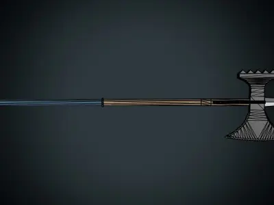 Mordaxe axe Low-poly 3D model