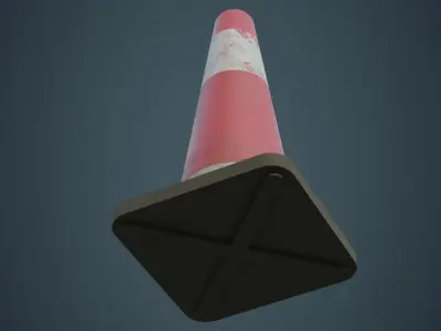Traffic Cone 5B Low-poly 3D model
