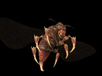 Flying Bug 12 Low-poly 3D model