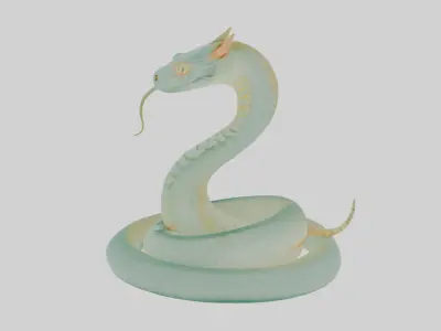 Fantasy Snake 3D Game Ready Printable 3D model