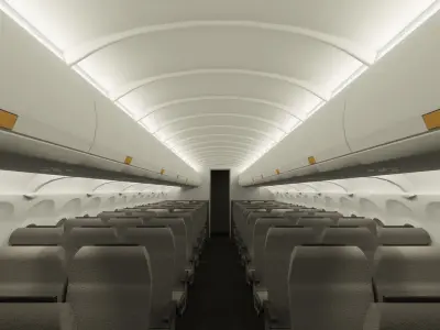 Airplane Interior Low-poly 3D model