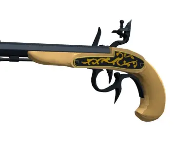 Buccan Flintlock Pistol 3D model