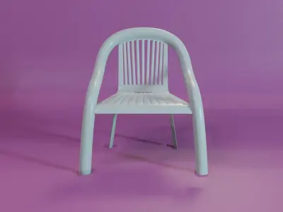 plastic chair Low-poly 3D model purchase