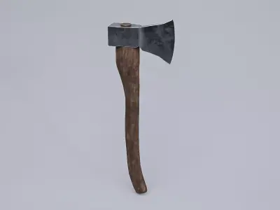 Wooden Handle Axe Low-poly 3D model