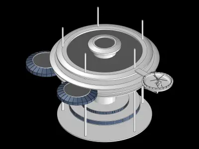 Dubai - Water Discus Hotel 3D model