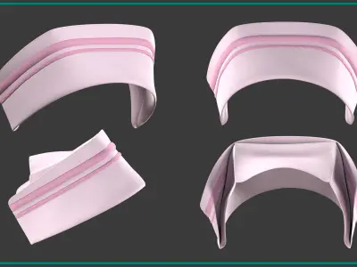 15 female hat uniform with texture 3D model