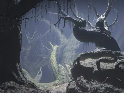 Fantasy Swamp Forest Trees 3D model