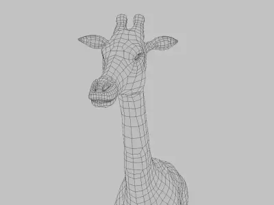 Lowpoly Giraffe head - head Free low-poly 3D model