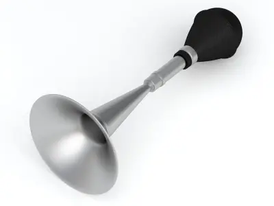 Vintage Vehicle Horn Silver 03 3D model