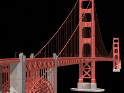 Golden Gate Bridge V3 Deluxe 3D model