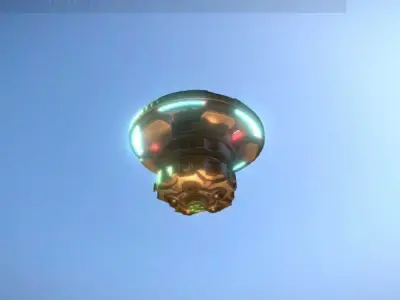 UFO Type 6 Animated and Game Ready Low-poly 3D model