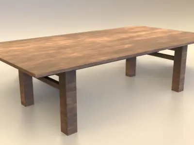 Low-Poly Wooden Table Pack Free low-poly 3D model