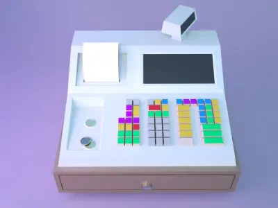Game-ready Cashier Machine Low-poly Low-poly 3D model