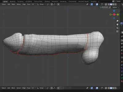 male genitalia - Penis low poly Low-poly 3D model