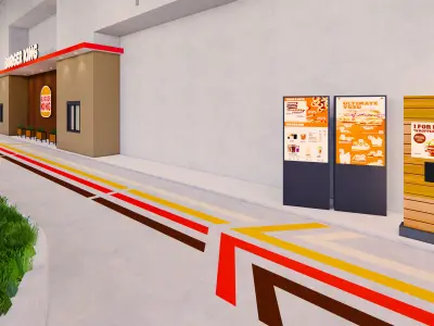 Detailed Burger King Restaurant - Royal Design 1 3D model