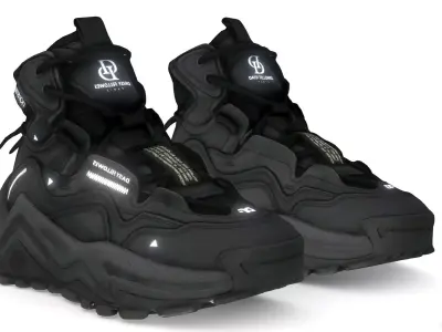 cyberpunk techwear sneaker trainer scifi future sneaker 31 Low-poly 3D model