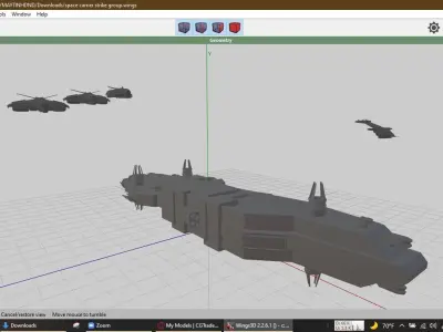 space aircraft carrier Free 3D model