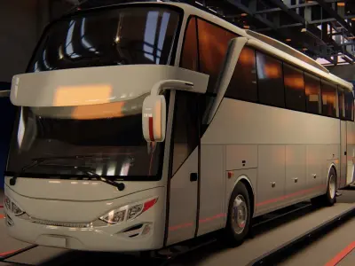 Indonesian Bus AdiPutro JetBus Free 3D model