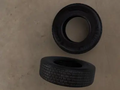 Tire wheel  Michelin X Multi por Truck bus and Trailer Low-poly 3D model