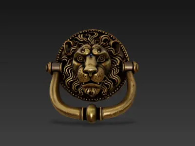  lion-engraved door knocker 3D model