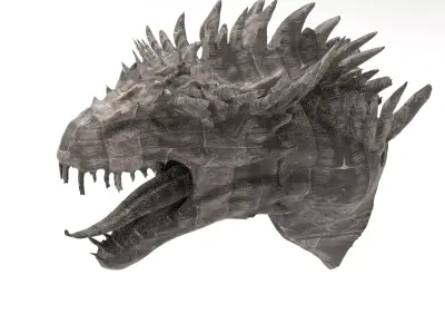 Dragon lizard Viking Dinosaur Statue Head 3D model
