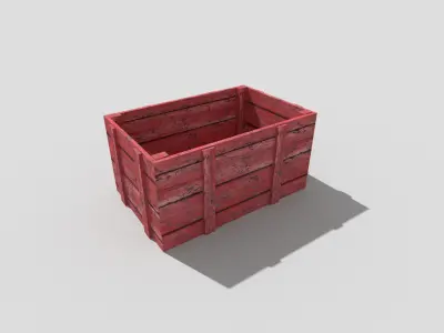 low poly wooden crate Low-poly 3D model order