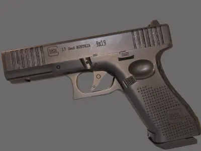 GLock 17 Gen 5 for Games Low-poly 3D model