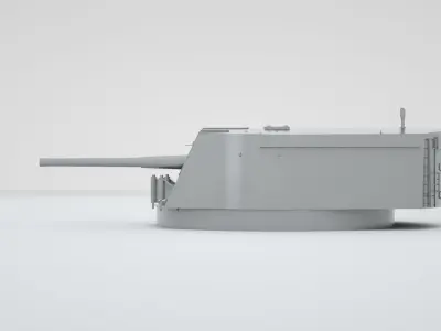 BL 6 inch 152mm MKXIII Triple Naval Gun 3D model