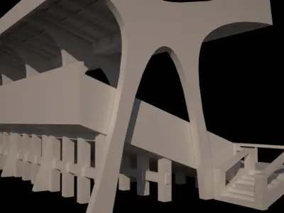 GHANA INDEPENDENCE SQUARE BENCH Low-poly 3D model