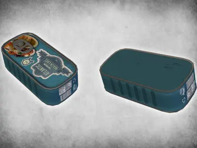 Canned Mackerel Low-poly 3D model