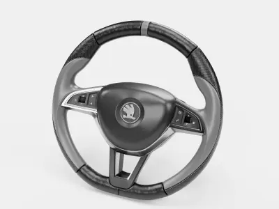 Black Cover Steering Wheel 3D model