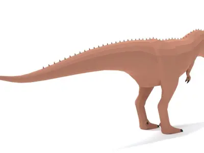 Low Poly Cartoon Carnotaurus Dinosaur Low-poly 3D model