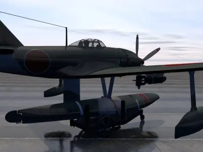 Kawanishi N1K2 Kyofu - aka Rex 3D model