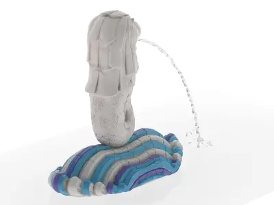 Merlion Fountain Water Spray Small 3D model