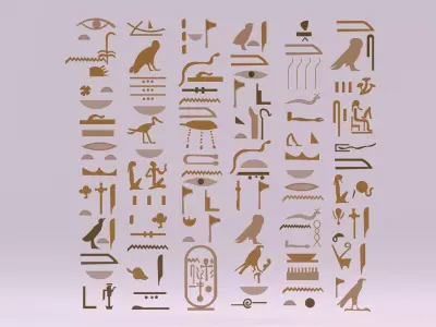 Egyptian Symbols - 008 Low-poly 3D model